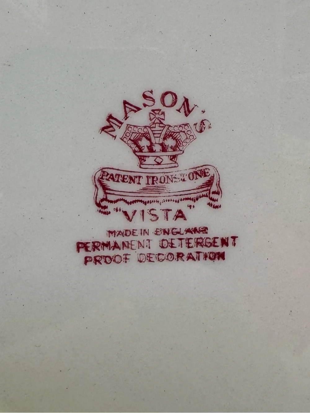 Vintage Mason's “Vista Pink”Transferware Dinner Plate